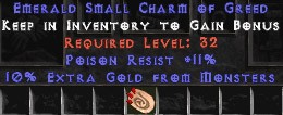 11 Resist Poison w/ 10% Gold Find SC