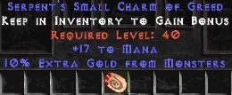 17 Mana w/ 10% Gold Find SC - Perfect