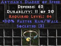 Artisan's Tiara/Diadem of Speed - 3 socket / 30 FRW