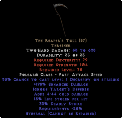 The Reaper's Toll - Ethereal - 15% LL