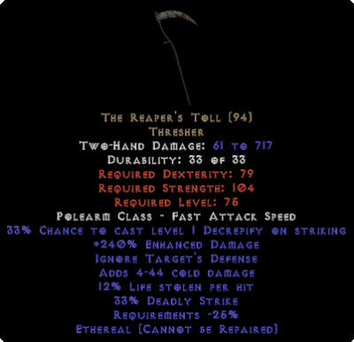 The Reaper's Toll - Ethereal - 220-239% ED