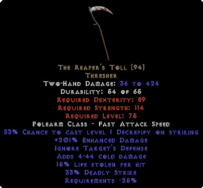 The Reaper's Toll - 15% LL