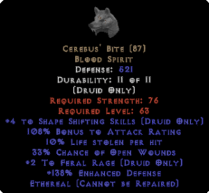 Cerebus' Bite - Ethereal - +4SS/+2FR