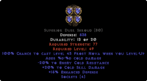 =+20/-20 Cold Facet Level-Up Dusk Shroud