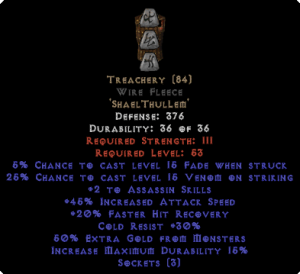diablo 2 how much resistance does treachery give