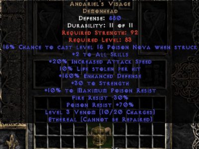 Andariel's Visage - Ethereal - +30 Strength