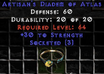 Artisan's Tiara/Diadem of the Atlas - 30 Str/3 Socket