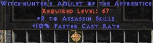 Assassin Amulet - 2 All Assn Skills & 10% FCR