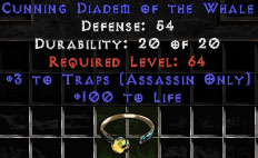 -+3 Assassin Traps/100 Life Diadem/Tiara/Circlet - 0 Socket