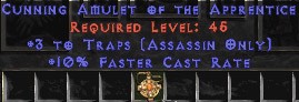 Assassin Amulet - 3 Traps & 10% FCR