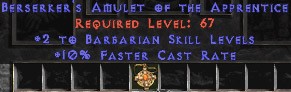 Barbarian Amulet - 2 All Barb Skills & 10% FCR