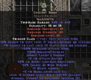 Crescent Moon Great Poleaxe - Ethereal - 180-209% ED