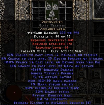 Destruction Giant Thresher - Ethereal - 0-14% ED