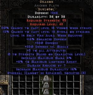 Dragon Archon Plate - Ethereal - 3-4 All Stats