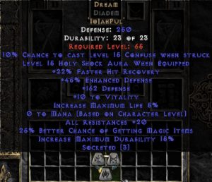 Dream Diadem - 20 Res/20-29% FHR/12-25% MF/150-220 Def