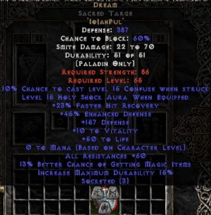 Dream Sacred Targe - 45 Res - 50-59 Res