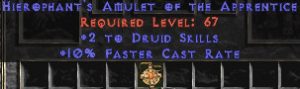 Druid Amulet - 2 All Dru Skills & 10% FCR