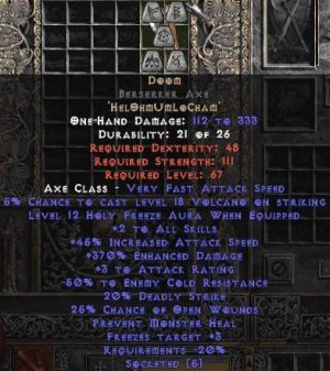 Doom Berserker Axe - 370-384% ED