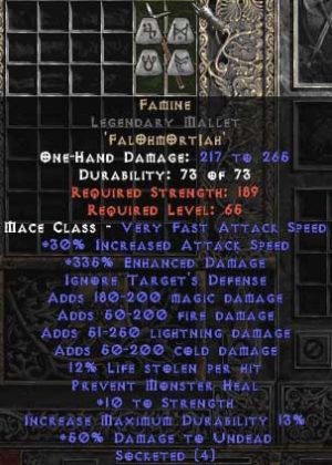 Famine Legendary Mallet - 320-359% ED