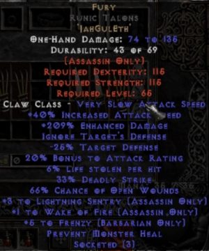 Fury Runic Talons - 3 LS - 0-14% ED