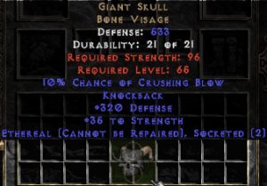 Giant Skull - Ethereal - 2 Sockets & 35 Strength