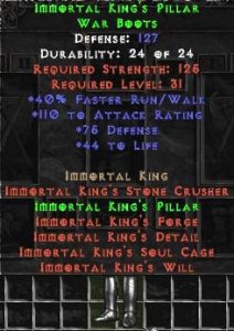 how to get full set immortal king diablo 2