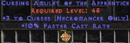 Necromancer Amulet - 3 Curses & 10% FCR