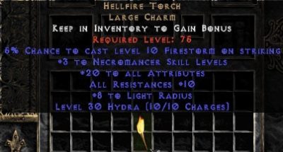 Necromancer Hellfire 10-16 res 20 Stats