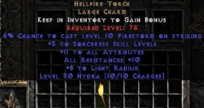 Sorceress Hellfire 10-16 Resist All/10-16 Stats
