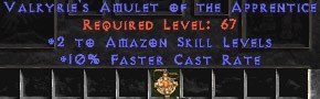 Amazon Amulet - 2 All Zon Skills & 10% FCR