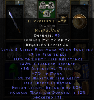 Flickering Flame Diadem - 4-7 Aura - 11-14 Fire Res - Image 2