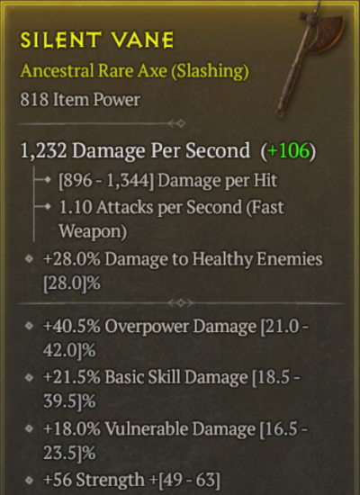 Barbarian: 1H Axe - Random (800 Item Power+) - Image 2